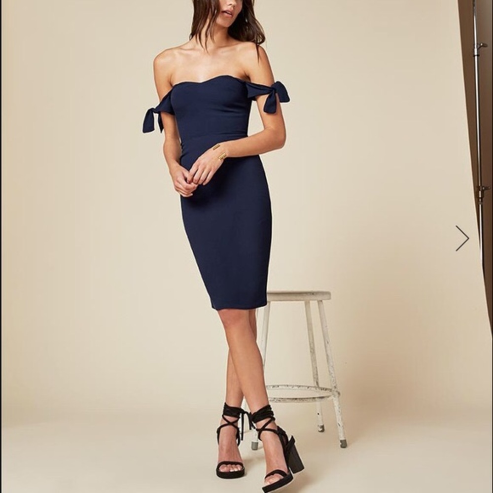 Reformation Marla tie off shoulder midi dress 2